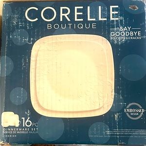 CORELLE Boutique Cherish Embossed Square 16-pc Set